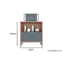 Gabinete De Cozinha Modulado Balcão Syrah 1 Porta E 1 Gaveta Com Tampo 80cm Amendoa-branco - Ronipa - 3