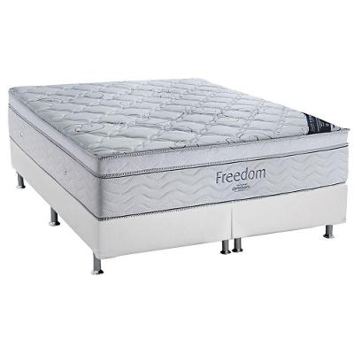 Cama Box King: Colchão Molas Superpocket Ensacadas Ortobom Freedom + Base Crc Courano White (193x203)