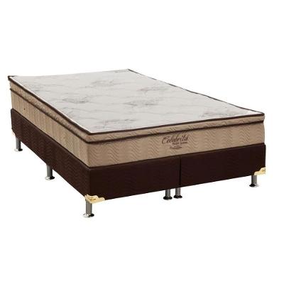 Cama Box King: Colchão Molas Superpocket Ensacadas Ortobom Celebrita + Base Crc Suede Brown (193x203)