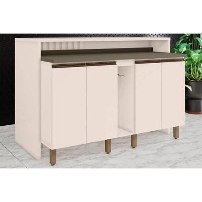 Bancada Ilha Cozinha Gourmet Connect C/ 4 Portas 145cm Off White - Henn