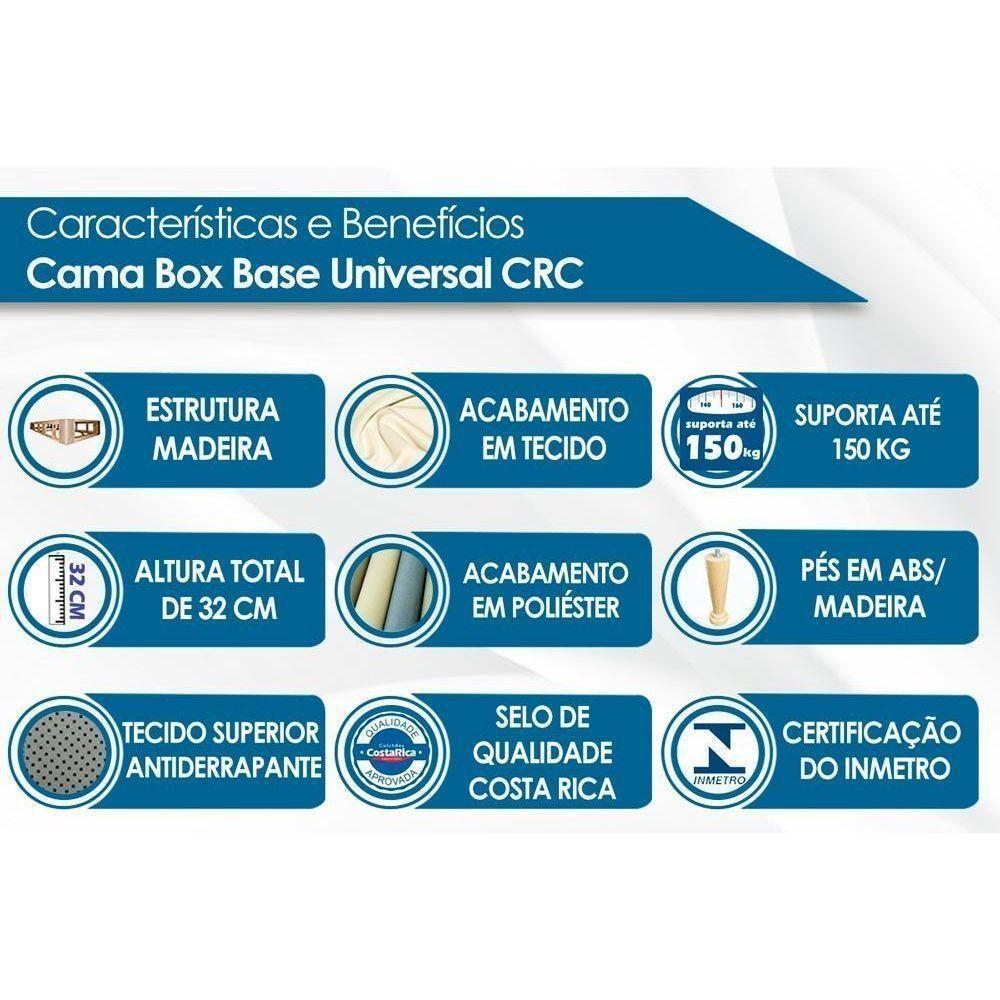 Cama Box Queen: Colchão Molas Ensacadas Classic + Base Crc Courano White (158x198) - 2