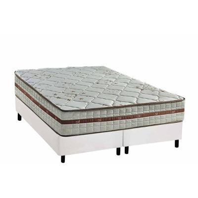Cama Box Queen: Colchão Molas Ensacadas Classic + Base Crc Courano White (158x198)