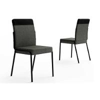 Sala De Jantar Completa átria 1592 Aço C- Tampo Madeirado 160x90cm E 6 Cadeiras Duo Preto-nogal - Preto-grafite - Preto - Carraro - 8