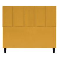Cabeceira Estofada Para Cama Box Casal 140 Cm Classic Suede Mostarda Suede - 1
