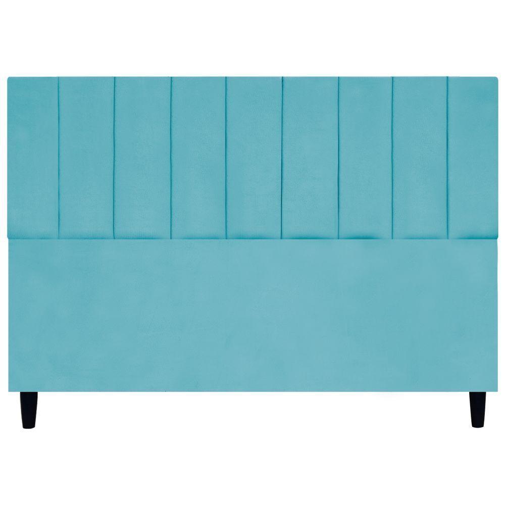Cabeceira Para Cama King 195 Cm Elen Suede Azul-turquesa Suede - 1