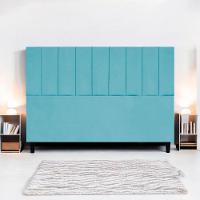 Cabeceira Para Cama King 195 Cm Elen Suede Azul-turquesa Suede - 2
