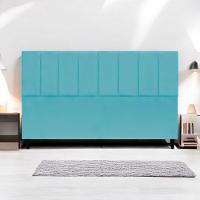 Cabeceira Para Cama Box King Size 195 Cm Classic Suede Azul-turquesa Suede - 2