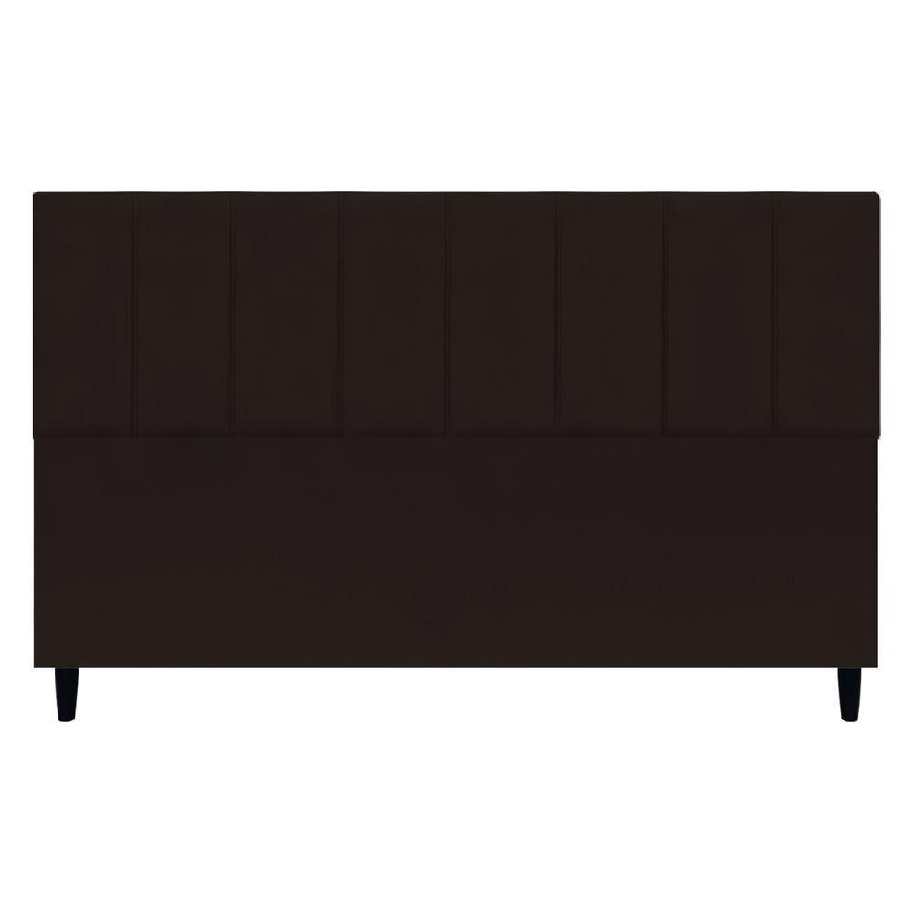 Cabeceira Para Cama Box King Size 195 Cm Classic Suede Marrom Suede - 1