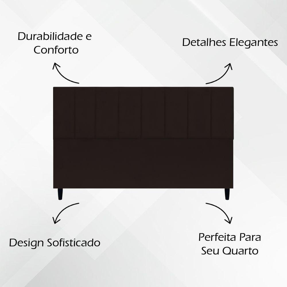 Cabeceira Para Cama Box King Size 195 Cm Classic Suede Marrom Suede - 3