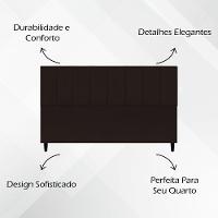 Cabeceira Para Cama Box King Size 195 Cm Classic Suede Marrom Suede - 3