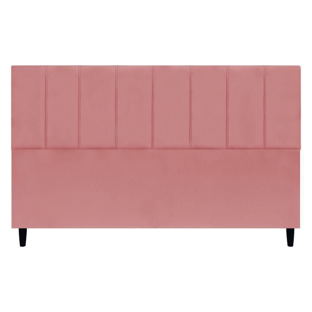 Cabeceira Para Cama Box King Size 195 Cm Classic Suede Rosê Suede - 1