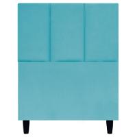 Cabeceira Estofada Para Cama Box Solteiro 90 Cm Classic Suede Azul-turquesa Suede - 1