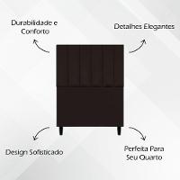 Cabeceira Para Cama De Solteiro 90 Cm Suede Marrom Suede - 3