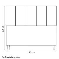 Cabeceira Estofada Para Cama Box Casal 140 Cm Classic Suede Azul-turquesa Suede - 4