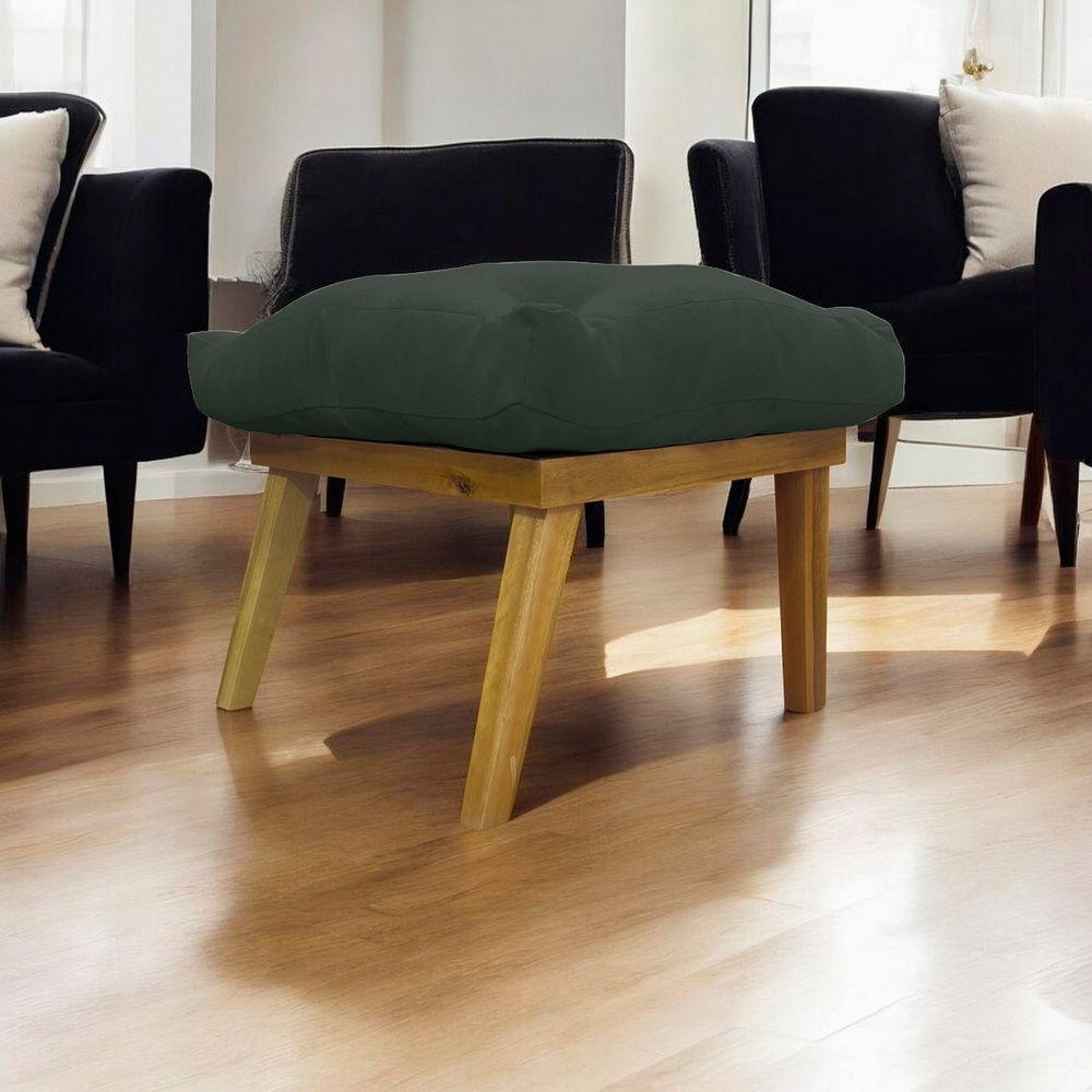 Puff Marty Decorativo Retangular Linho Verde - 1