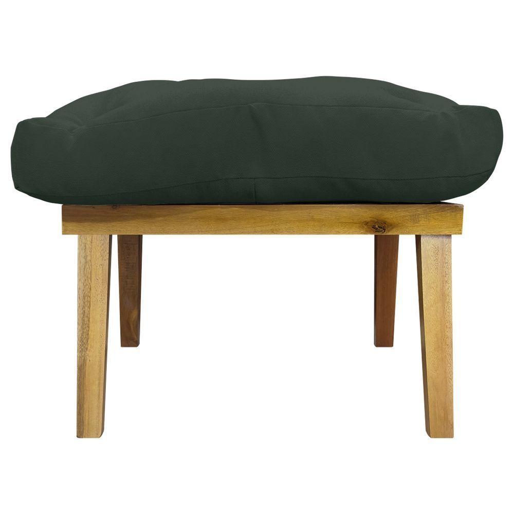 Puff Marty Decorativo Retangular Linho Verde - 2