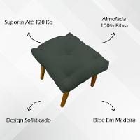 Puff Marty Decorativo Retangular Linho Verde - 8