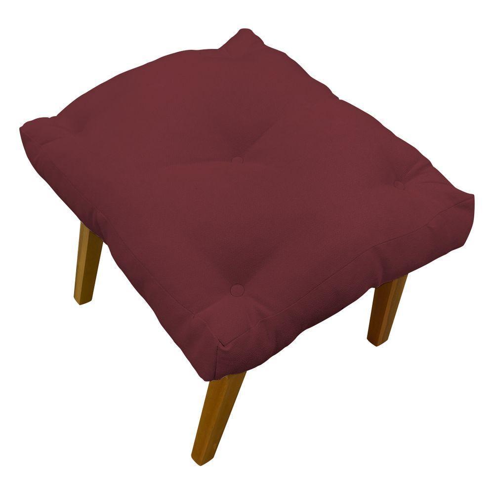 Kit 2 Puffs Decorativos Marty Retangular Linho Bordô - 8