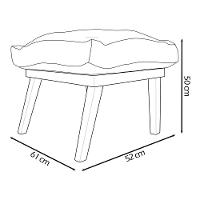 Kit 2 Puffs Decorativos Marty Retangular Linho Bordô - 10