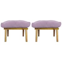 Kit 2 Puffs Decorativos Marty Retangular Linho Rosê - 2