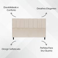Cabeceira Para Cama Box King Size 195 Cm Classic Suede Bege Suede - 5