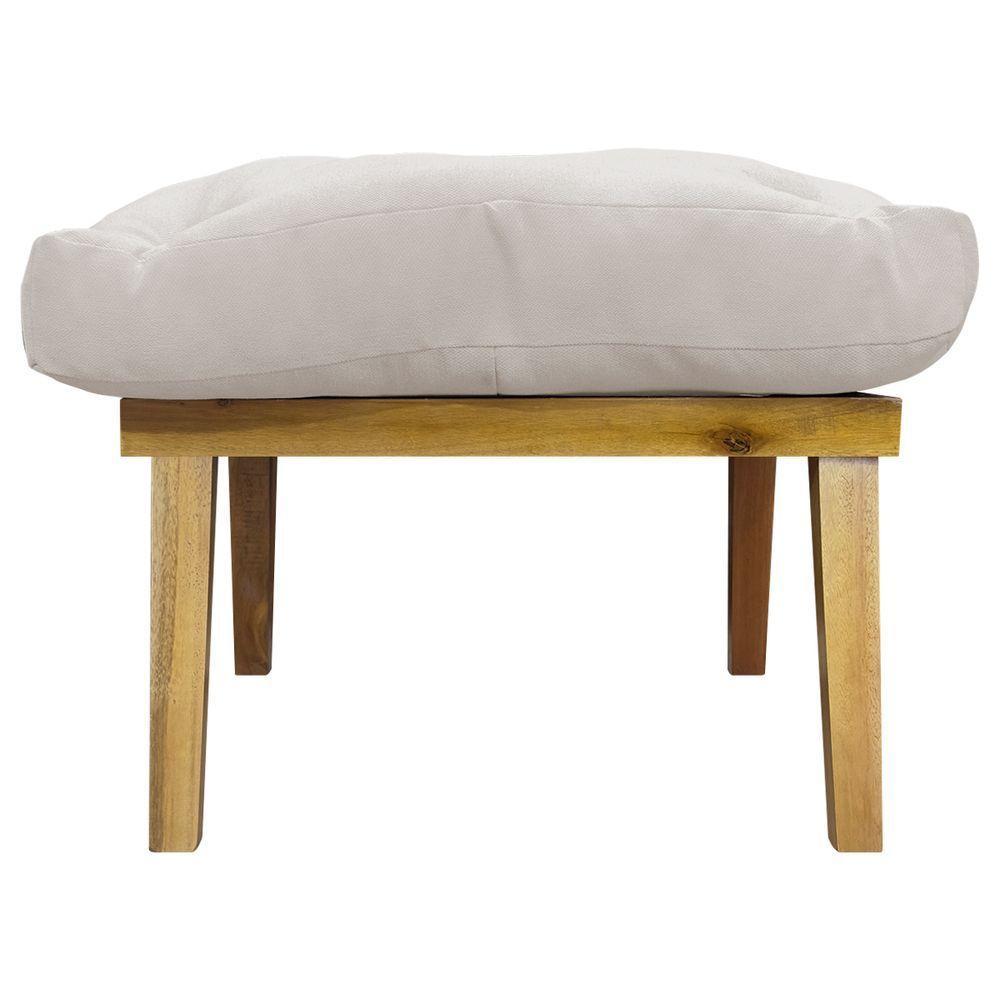 Kit 2 Puffs Decorativos Marty Retangular Linho Off White - 3