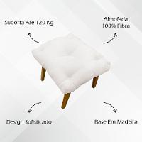Kit 2 Puffs Decorativos Marty Retangular Linho Off White - 6