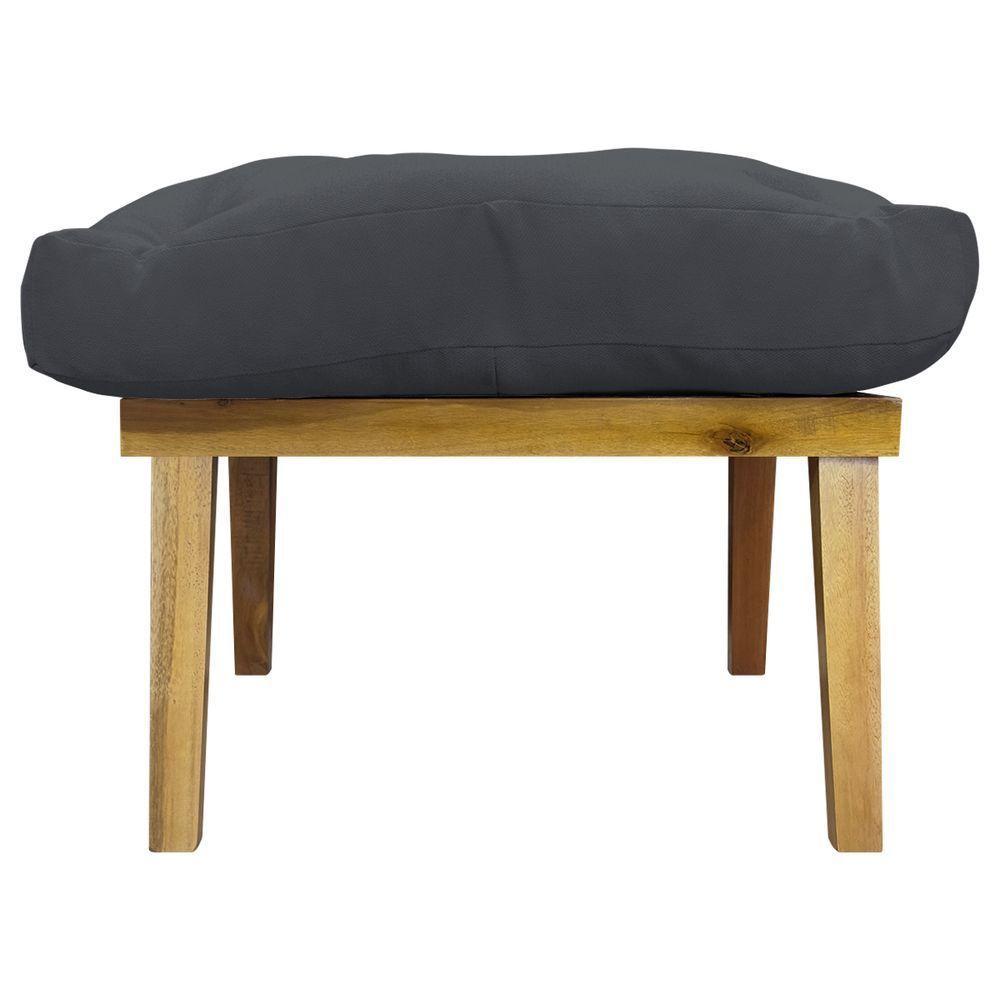 Kit 2 Puffs Decorativos Marty Retangular Linho Cinza - 3