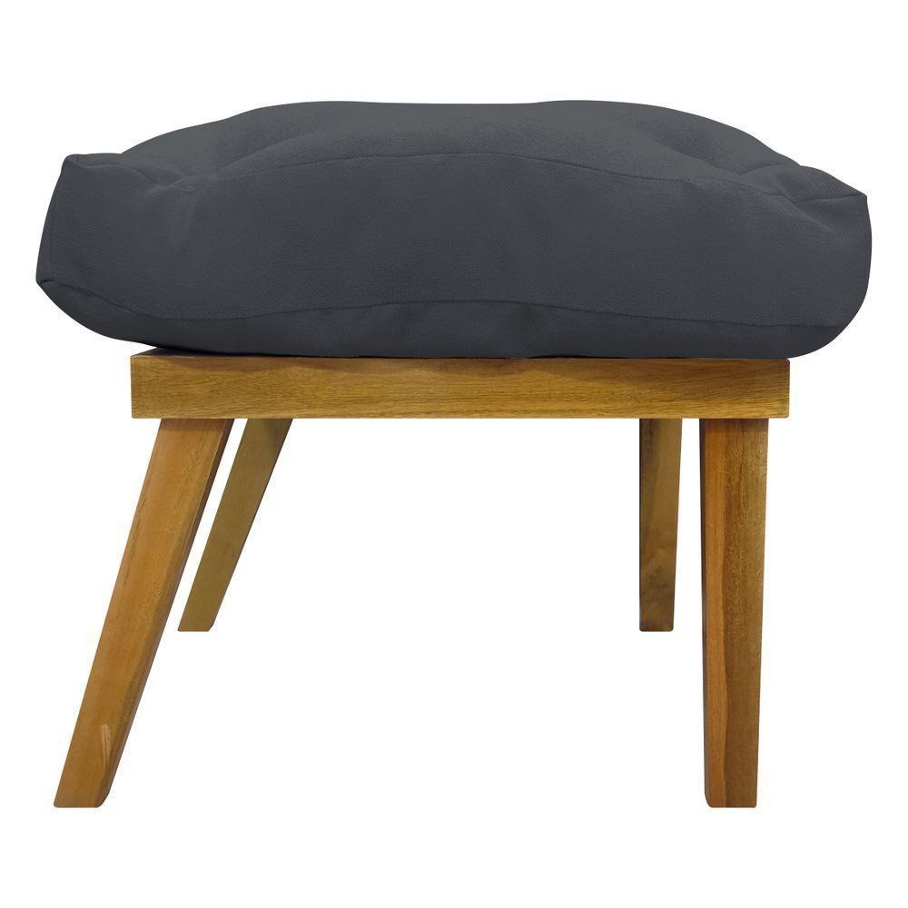 Kit 2 Puffs Decorativos Marty Retangular Linho Cinza - 5