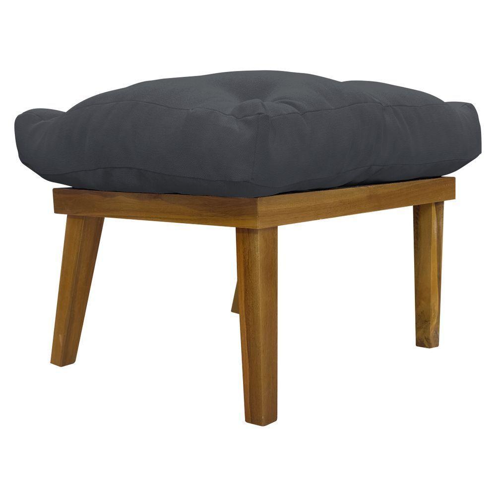 Kit 2 Puffs Decorativos Marty Retangular Linho Cinza - 6