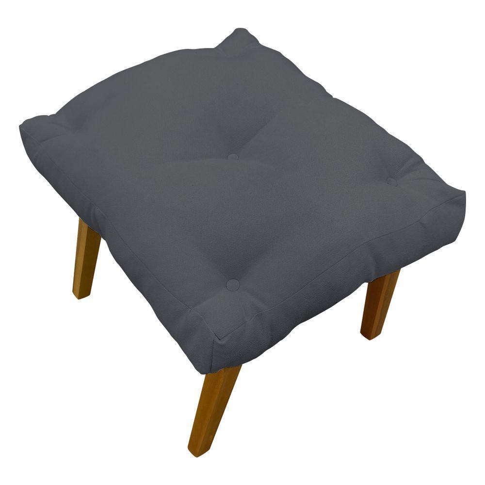 Kit 2 Puffs Decorativos Marty Retangular Linho Cinza - 8