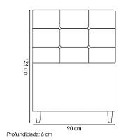 Cabeceira Para Cama De Solteiro 90 Cm Ivy Suede Marrom Suede - 3