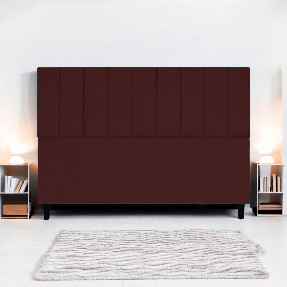 Cabeceira Para Cama King 195 Cm Elen Suede Bordô Suede - 2