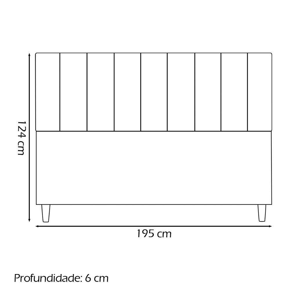 Cabeceira Para Cama King 195 Cm Elen Suede Bordô Suede - 4
