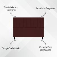 Cabeceira Para Cama King 195 Cm Elen Suede Bordô Suede - 3