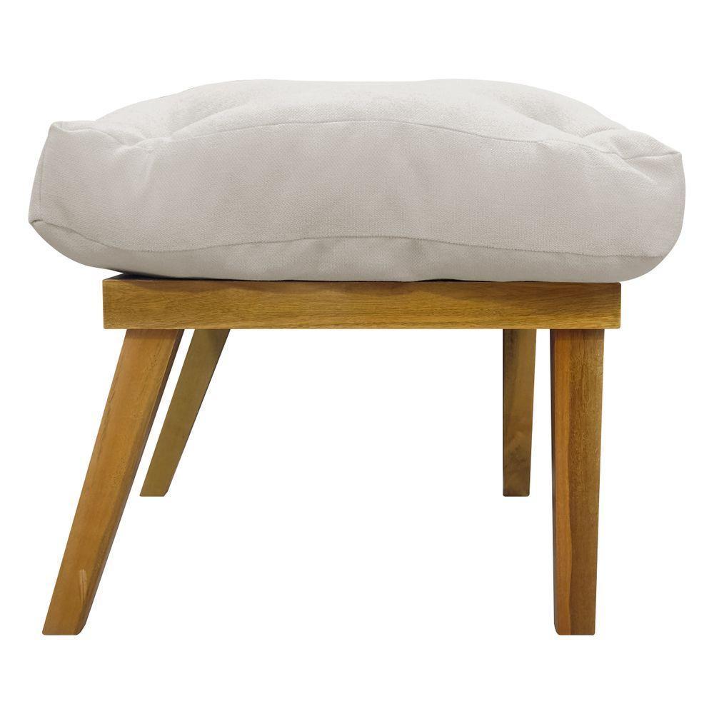 Kit 2 Puffs Decorativos Marty Retangular Linho Bege - 5