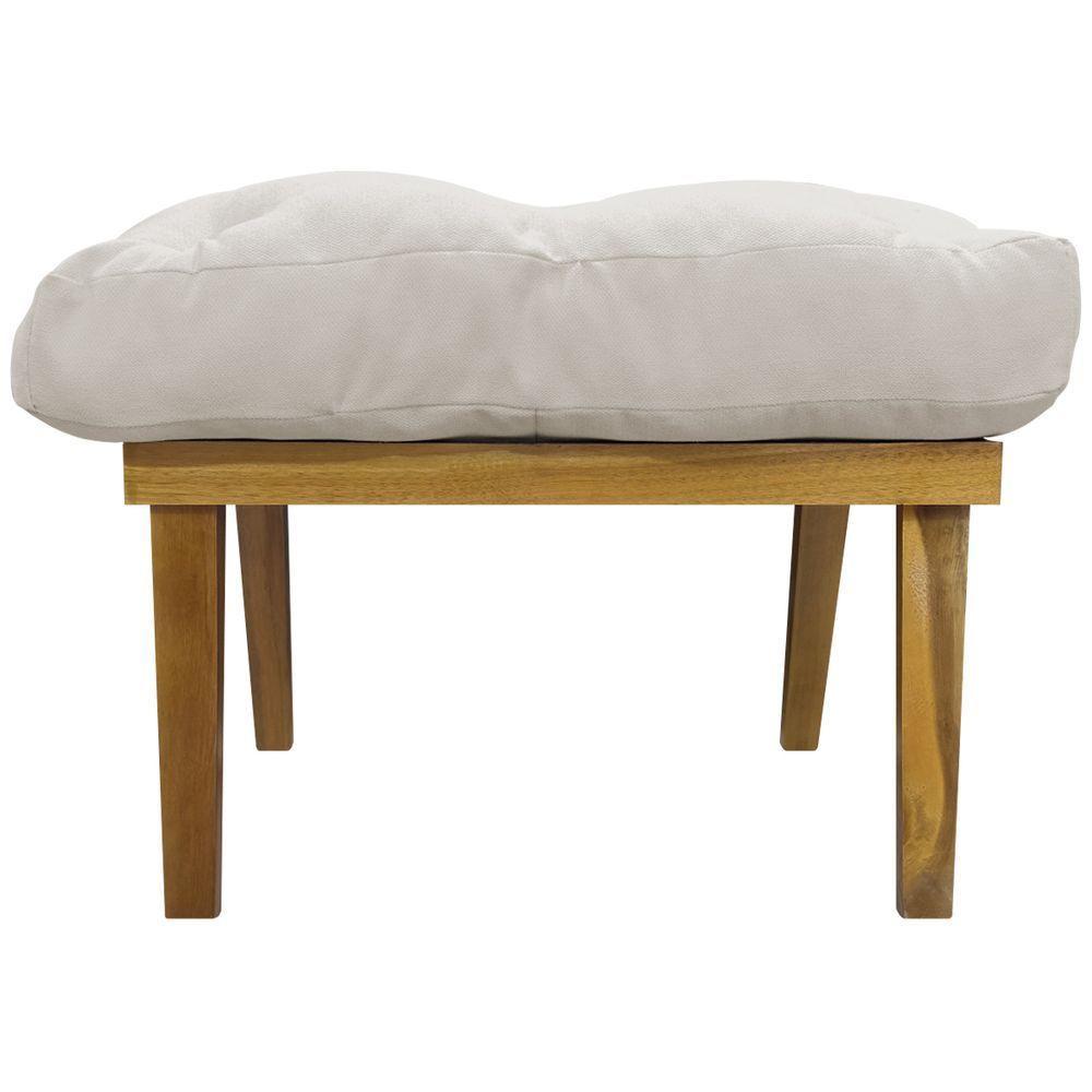 Kit 2 Puffs Decorativos Marty Retangular Linho Bege - 7