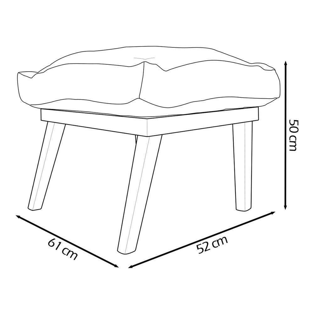 Kit 2 Puffs Decorativos Marty Retangular Linho Bege - 8
