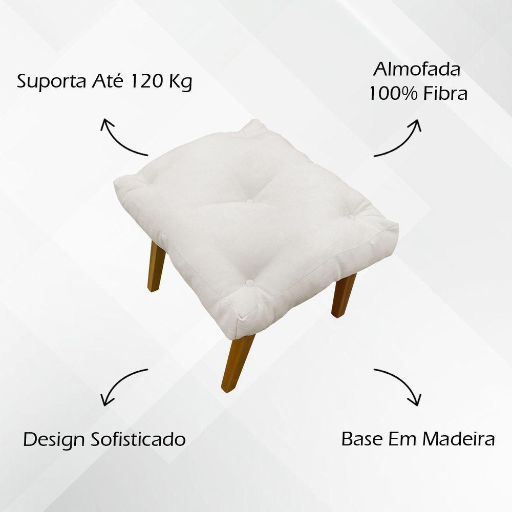 Kit 2 Puffs Decorativos Marty Retangular Linho Bege - 9