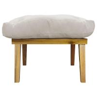 Kit 2 Puffs Decorativos Marty Retangular Linho Bege - 3