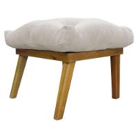 Kit 2 Puffs Decorativos Marty Retangular Linho Bege