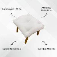 Kit 2 Puffs Decorativos Marty Retangular Linho Bege - 9