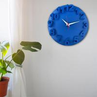 Relógio De Parede Redondo Alto Relevo 3d 30cm Delta Phr001 Azul - 2