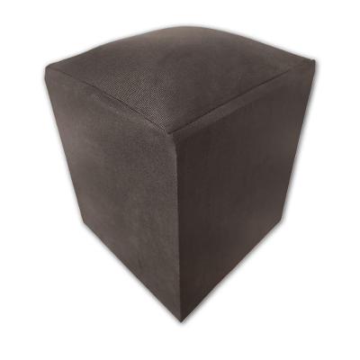 Puff Banqueta Quadrado Cubo Decorativo Courino E Suede Marrom Suede