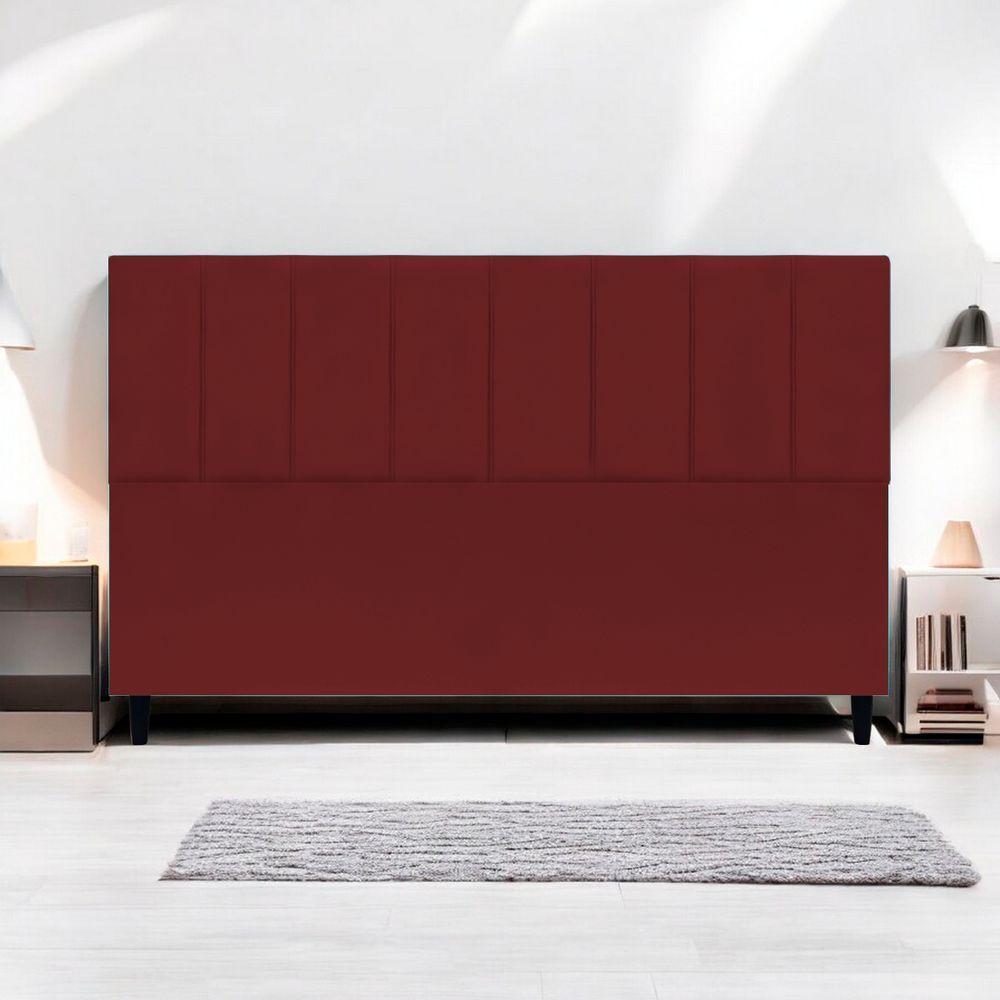 Cabeceira Para Cama Box King Size 195 Cm Classic Suede Vermelho Suede - 2