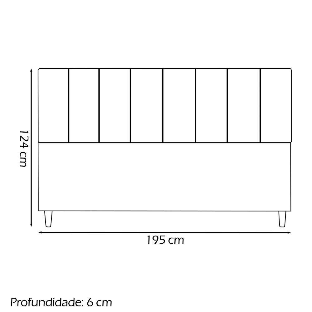 Cabeceira Para Cama Box King Size 195 Cm Classic Suede Vermelho Suede - 4