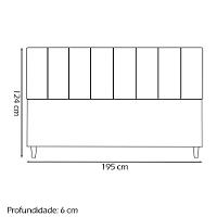 Cabeceira Para Cama Box King Size 195 Cm Classic Suede Vermelho Suede - 4