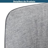 Poltrona Giratória Louvre Fratini Composê Em Poliuretano Gelo E Tecido Cinza Base Aço Preto - 8