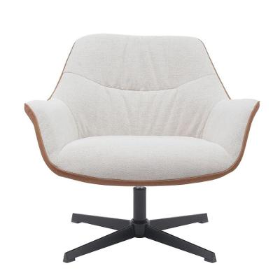 Poltrona Giratória Louvre Fratini Composê Em Poliuretano Caramelo E Tecido Nude Base Aço Preto