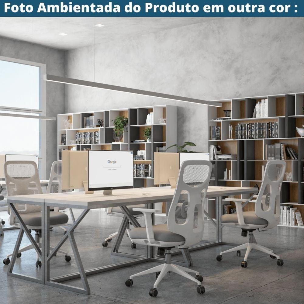 Cadeira Escritório Nr-17 Everest Diretor C- Braços Fratini Encosto Tela Mesh Preta Base Rodízio - 8